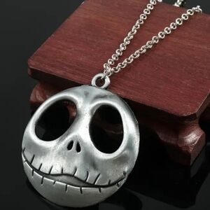 New Jack Skellington Nightmare Before Christmas Silver Tone Necklace